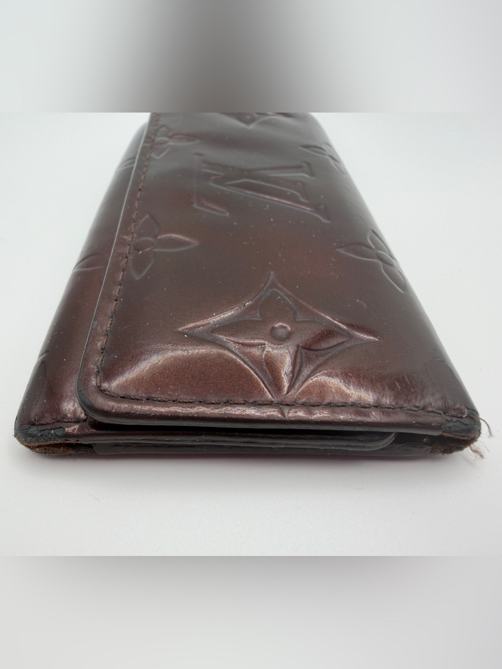 Louis Vuitton Vernis 4 Key Holder Wallet Case Burgundy Patent Leather Multicles